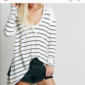 Free people striped sunset park thermal XS black